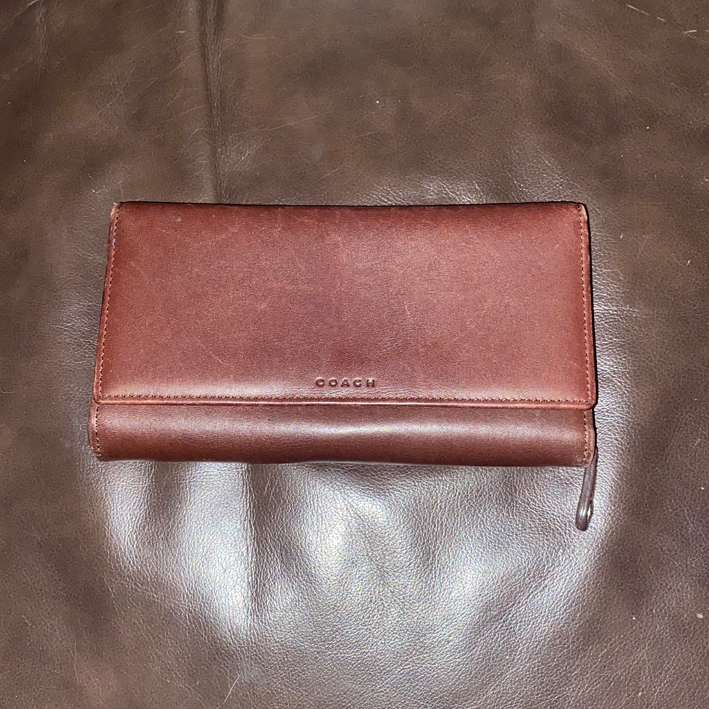 Coach Dark Brown Tri-Fold Wallet